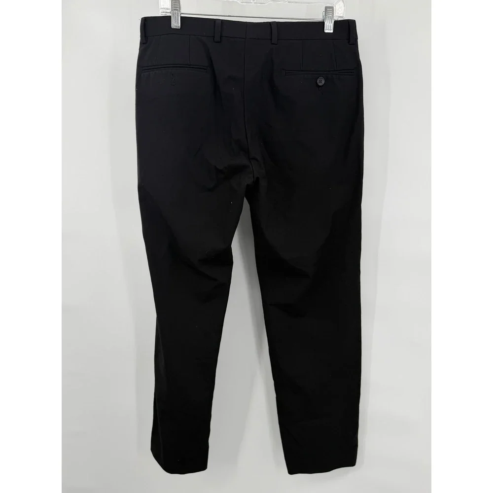 Lauren Ralph Lauren Mens Black Dress Pants Flat Front‎ Stretch Size 33x30
